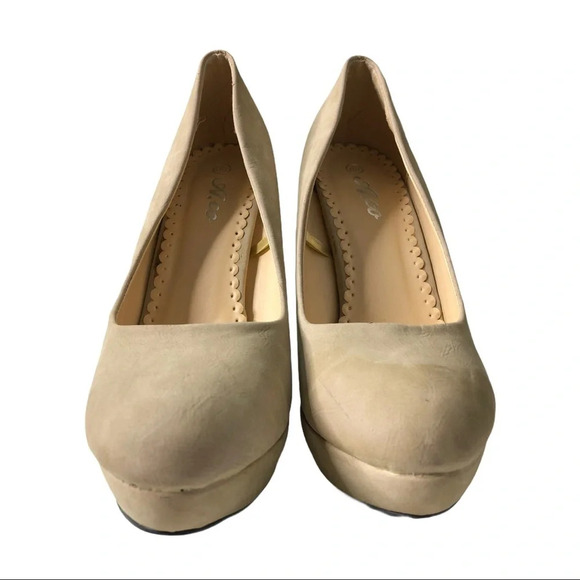 🛍️3/$40 A. Co Cream Suede Like Platform Heel Women’s Size 7 - Picture 3 of 6